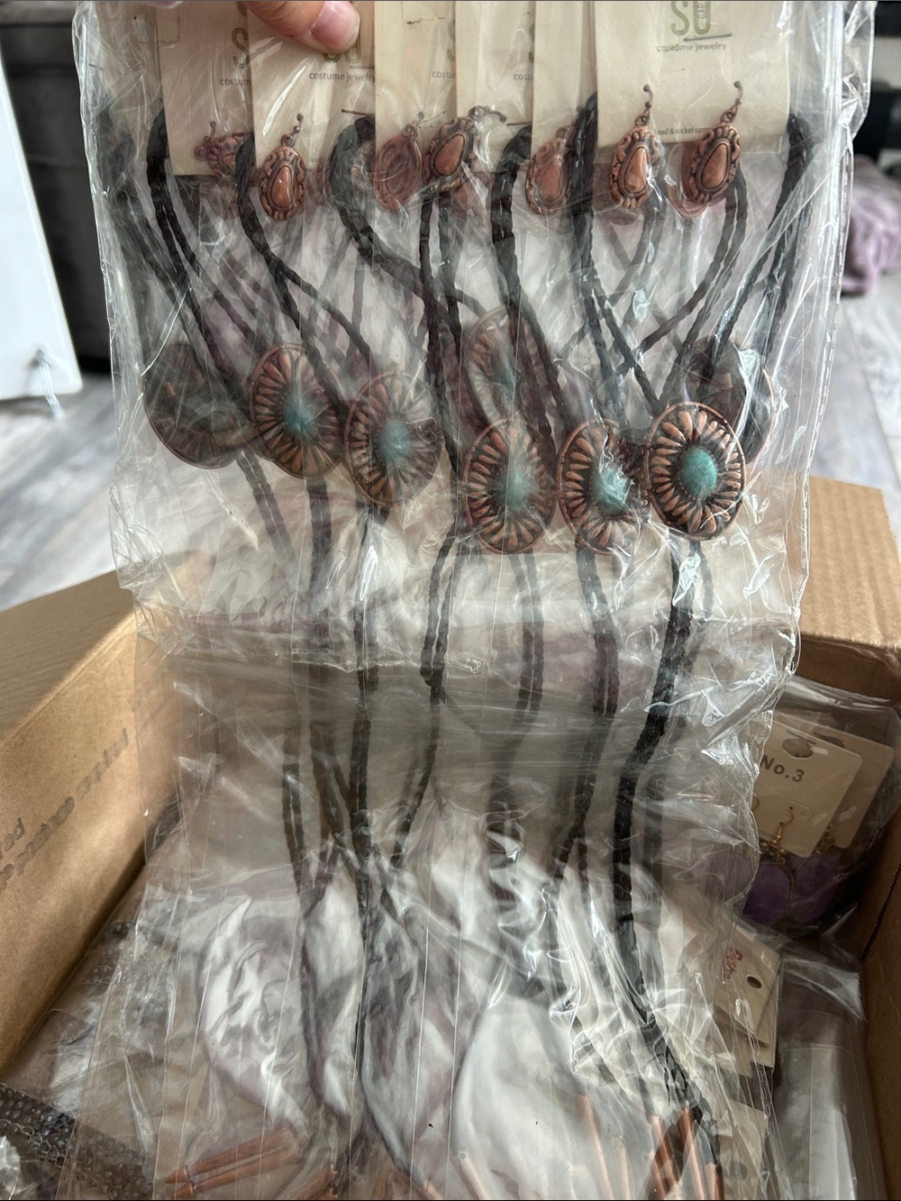 🔥$2  Turquoise Center Copper Concho Braided bolo ties - Boho Style